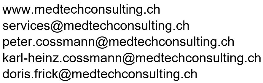 MedTechConsulting Cossmann - www.medtechconsulting.ch - Contacts